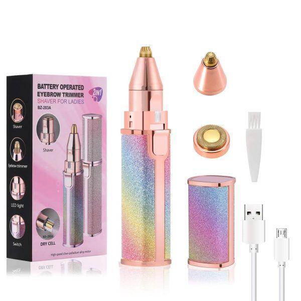 Women's Eyebrows Hair Trimmer - Rechargeable SelfSharpening PopUp Trimmer