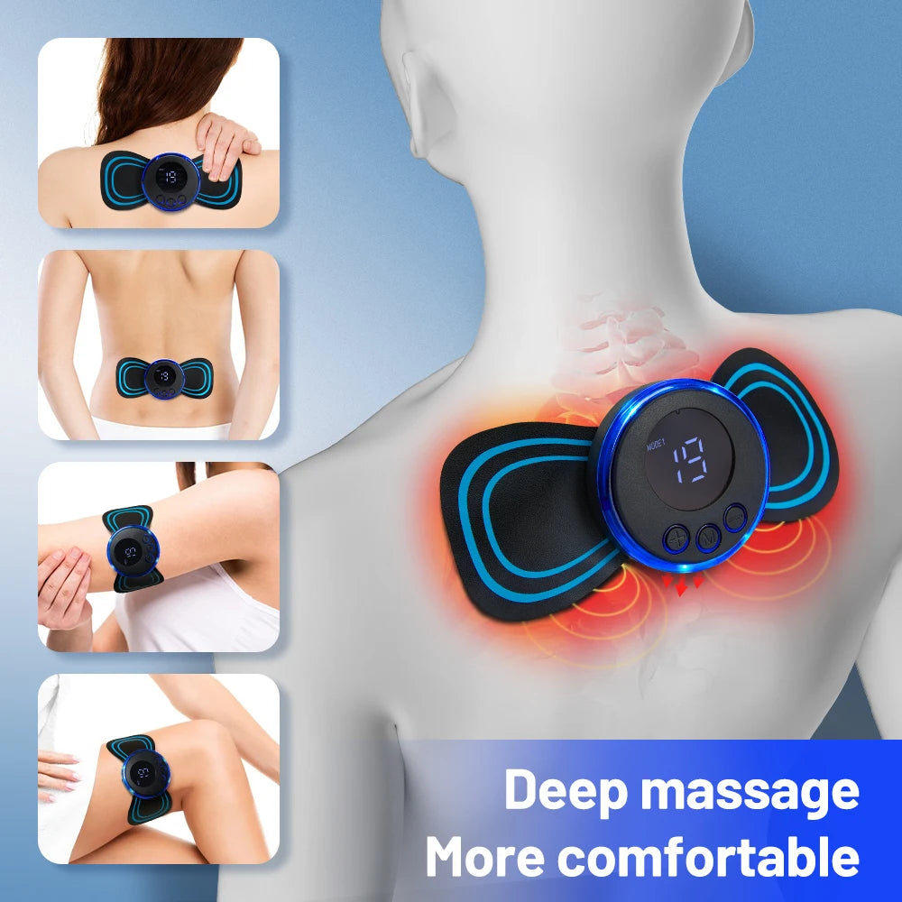Mini Electric Neck Massager Charging Portable Shoulder and Neck Neck Massage Patch with Multiple Adjustable Levels