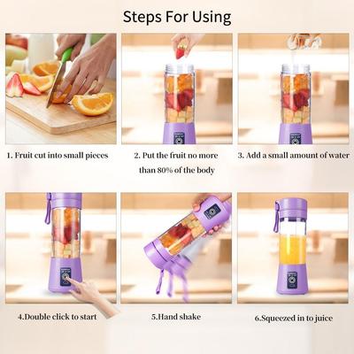 Mini Blender (6 Blade Electric Juicer Machine) Portable &amp; Rechargeable Electric Juicer Blender