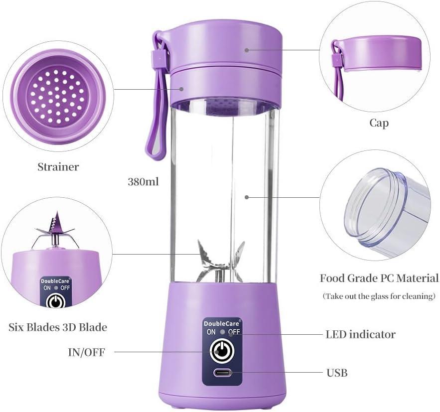 Mini Blender (6 Blade Electric Juicer Machine) Portable &amp; Rechargeable Electric Juicer Blender
