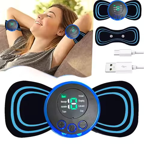 Mini Electric Neck Massager Charging Portable Shoulder and Neck Neck Massage Patch with Multiple Adjustable Levels